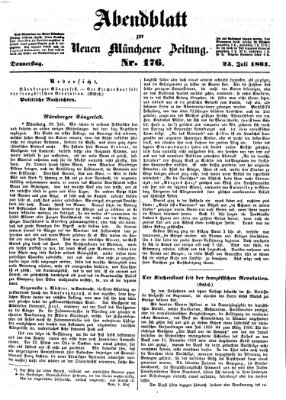 Neue Münchener Zeitung. Morgenblatt (Süddeutsche Presse) Donnerstag 25. Juli 1861