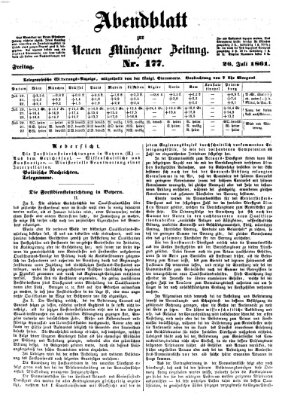 Neue Münchener Zeitung. Morgenblatt (Süddeutsche Presse) Freitag 26. Juli 1861