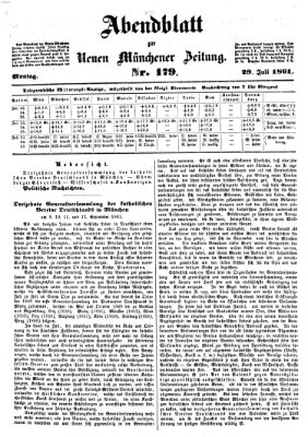 Neue Münchener Zeitung. Morgenblatt (Süddeutsche Presse) Montag 29. Juli 1861