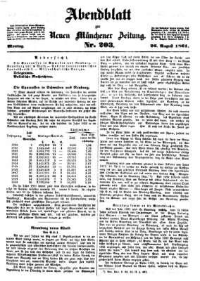 Neue Münchener Zeitung. Morgenblatt (Süddeutsche Presse) Montag 26. August 1861