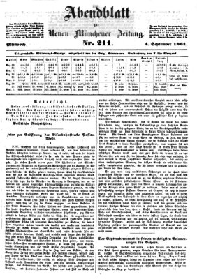 Neue Münchener Zeitung. Morgenblatt (Süddeutsche Presse) Mittwoch 4. September 1861