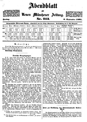 Neue Münchener Zeitung. Morgenblatt (Süddeutsche Presse) Freitag 6. September 1861