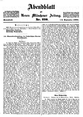 Neue Münchener Zeitung. Morgenblatt (Süddeutsche Presse) Samstag 14. September 1861