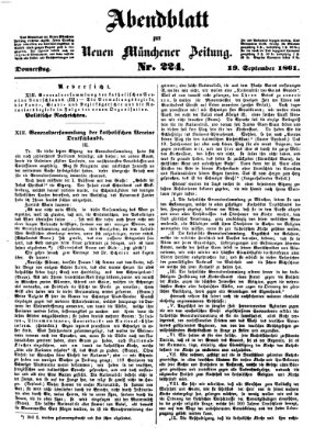 Neue Münchener Zeitung. Morgenblatt (Süddeutsche Presse) Donnerstag 19. September 1861