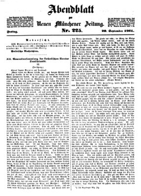 Neue Münchener Zeitung. Morgenblatt (Süddeutsche Presse) Freitag 20. September 1861