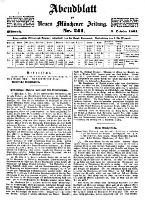 Neue Münchener Zeitung. Morgenblatt (Süddeutsche Presse) Mittwoch 9. Oktober 1861