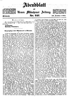 Neue Münchener Zeitung. Morgenblatt (Süddeutsche Presse) Mittwoch 16. Oktober 1861