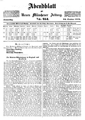 Neue Münchener Zeitung. Morgenblatt (Süddeutsche Presse) Donnerstag 24. Oktober 1861