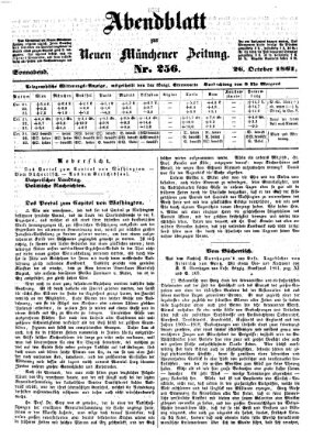 Neue Münchener Zeitung. Morgenblatt (Süddeutsche Presse) Samstag 26. Oktober 1861