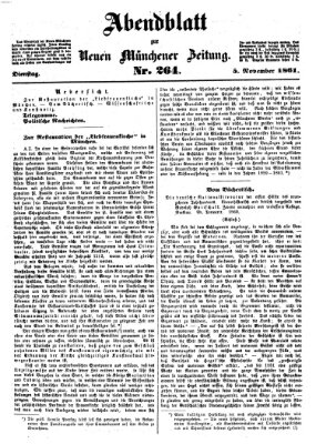 Neue Münchener Zeitung. Morgenblatt (Süddeutsche Presse) Dienstag 5. November 1861