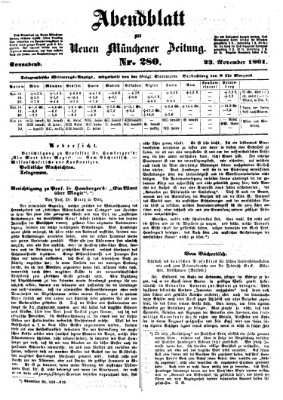 Neue Münchener Zeitung. Morgenblatt (Süddeutsche Presse) Samstag 23. November 1861