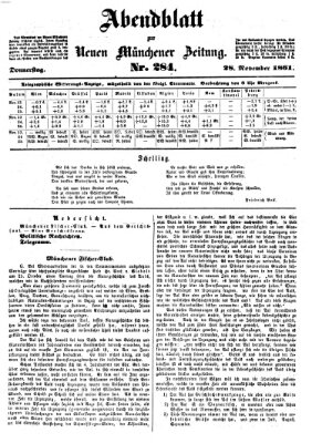 Neue Münchener Zeitung. Morgenblatt (Süddeutsche Presse) Donnerstag 28. November 1861