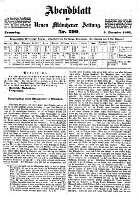 Neue Münchener Zeitung. Morgenblatt (Süddeutsche Presse) Donnerstag 5. Dezember 1861