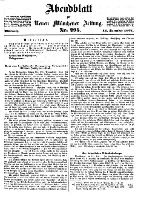 Neue Münchener Zeitung. Morgenblatt (Süddeutsche Presse) Mittwoch 11. Dezember 1861