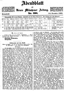 Neue Münchener Zeitung. Morgenblatt (Süddeutsche Presse) Samstag 14. Dezember 1861