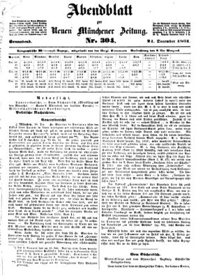 Neue Münchener Zeitung. Morgenblatt (Süddeutsche Presse) Samstag 21. Dezember 1861