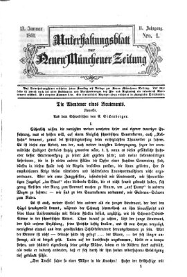 Neue Münchener Zeitung. Morgenblatt (Süddeutsche Presse) Sonntag 13. Januar 1861