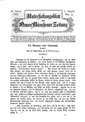 Neue Münchener Zeitung. Morgenblatt (Süddeutsche Presse) Sonntag 20. Januar 1861