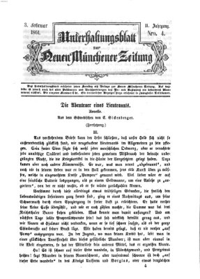 Neue Münchener Zeitung. Morgenblatt (Süddeutsche Presse) Sonntag 3. Februar 1861