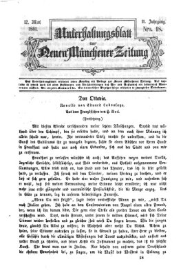 Neue Münchener Zeitung. Morgenblatt (Süddeutsche Presse) Sonntag 12. Mai 1861