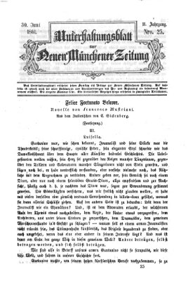 Neue Münchener Zeitung. Morgenblatt (Süddeutsche Presse) Sonntag 30. Juni 1861