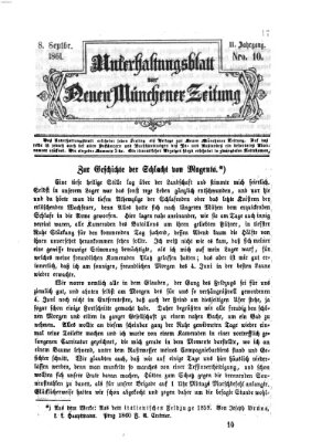 Neue Münchener Zeitung. Morgenblatt (Süddeutsche Presse) Sonntag 8. September 1861