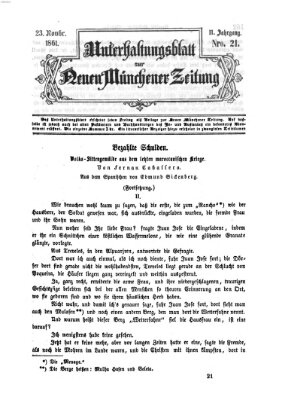 Neue Münchener Zeitung. Morgenblatt (Süddeutsche Presse) Samstag 23. November 1861