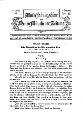 Neue Münchener Zeitung. Morgenblatt (Süddeutsche Presse) Sonntag 29. Dezember 1861