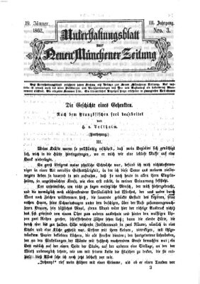 Neue Münchener Zeitung. Morgenblatt (Süddeutsche Presse) Sonntag 19. Januar 1862