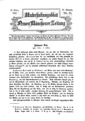 Neue Münchener Zeitung. Morgenblatt (Süddeutsche Presse) Sonntag 23. März 1862