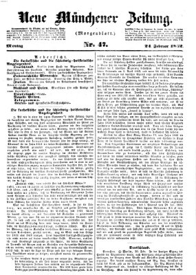 Neue Münchener Zeitung. Morgenblatt (Süddeutsche Presse) Montag 24. Februar 1862