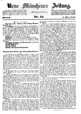 Neue Münchener Zeitung. Morgenblatt (Süddeutsche Presse) Mittwoch 5. März 1862