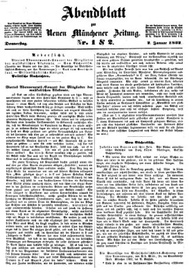 Neue Münchener Zeitung. Morgenblatt (Süddeutsche Presse) Donnerstag 2. Januar 1862