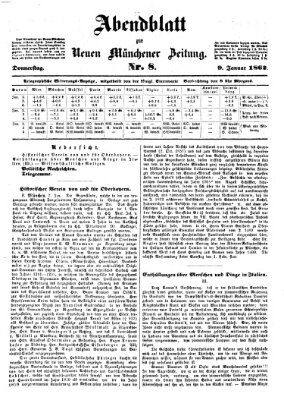 Neue Münchener Zeitung. Morgenblatt (Süddeutsche Presse) Donnerstag 9. Januar 1862