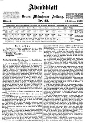 Neue Münchener Zeitung. Morgenblatt (Süddeutsche Presse) Mittwoch 19. Februar 1862