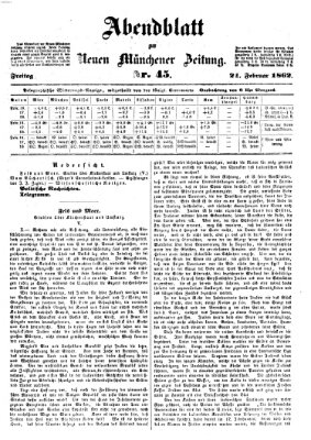 Neue Münchener Zeitung. Morgenblatt (Süddeutsche Presse) Freitag 21. Februar 1862