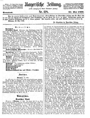 Bayerische Zeitung. Mittag-Ausgabe (Süddeutsche Presse) Samstag 24. Mai 1862