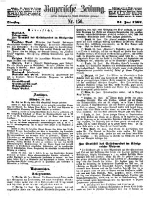 Bayerische Zeitung. Mittag-Ausgabe (Süddeutsche Presse) Dienstag 24. Juni 1862