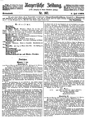 Bayerische Zeitung. Mittag-Ausgabe (Süddeutsche Presse) Samstag 5. Juli 1862