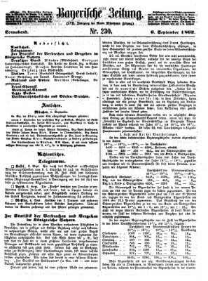 Bayerische Zeitung. Mittag-Ausgabe (Süddeutsche Presse) Samstag 6. September 1862