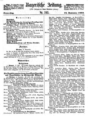 Bayerische Zeitung. Mittag-Ausgabe (Süddeutsche Presse) Donnerstag 18. September 1862