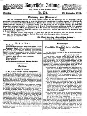 Bayerische Zeitung. Mittag-Ausgabe (Süddeutsche Presse) Sonntag 28. September 1862