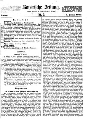 Bayerische Zeitung. Mittag-Ausgabe (Süddeutsche Presse) Freitag 2. Januar 1863