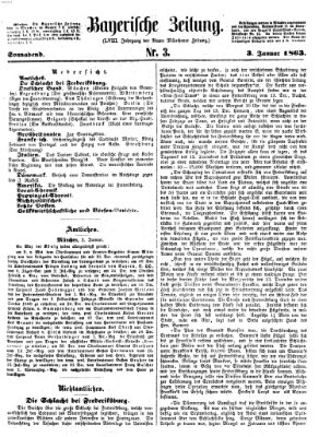 Bayerische Zeitung. Mittag-Ausgabe (Süddeutsche Presse) Samstag 3. Januar 1863