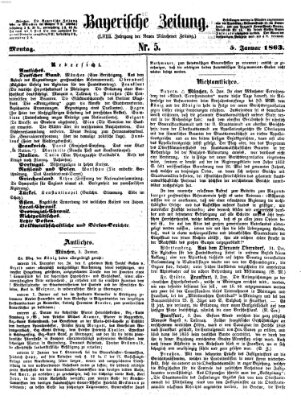 Bayerische Zeitung. Mittag-Ausgabe (Süddeutsche Presse) Montag 5. Januar 1863