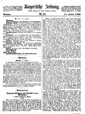 Bayerische Zeitung. Mittag-Ausgabe (Süddeutsche Presse) Sonntag 11. Januar 1863