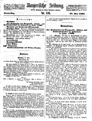 Bayerische Zeitung. Mittag-Ausgabe (Süddeutsche Presse) Donnerstag 28. Mai 1863