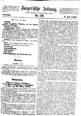 Bayerische Zeitung. Mittag-Ausgabe (Süddeutsche Presse) Donnerstag 2. Juli 1863