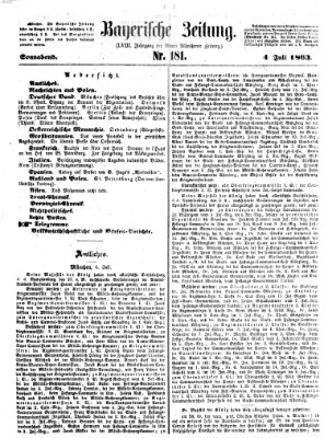 Bayerische Zeitung. Mittag-Ausgabe (Süddeutsche Presse) Samstag 4. Juli 1863