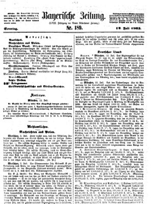 Bayerische Zeitung. Mittag-Ausgabe (Süddeutsche Presse) Sonntag 12. Juli 1863